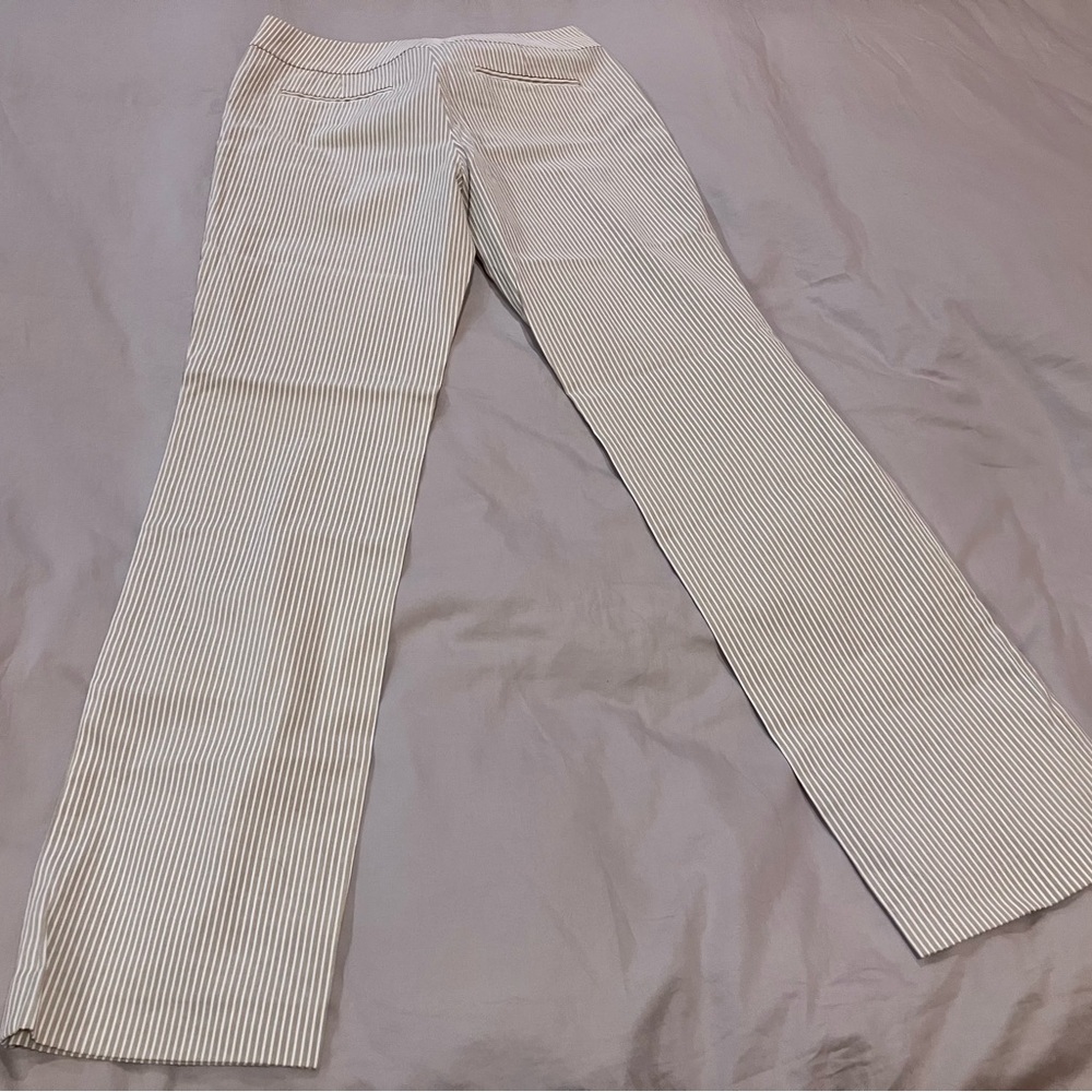 Nine West Beige Striped Trousers